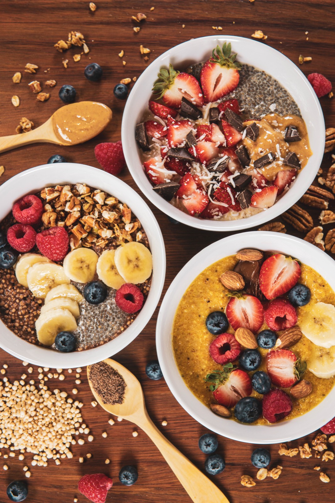 Bowls de desayuno con fruta